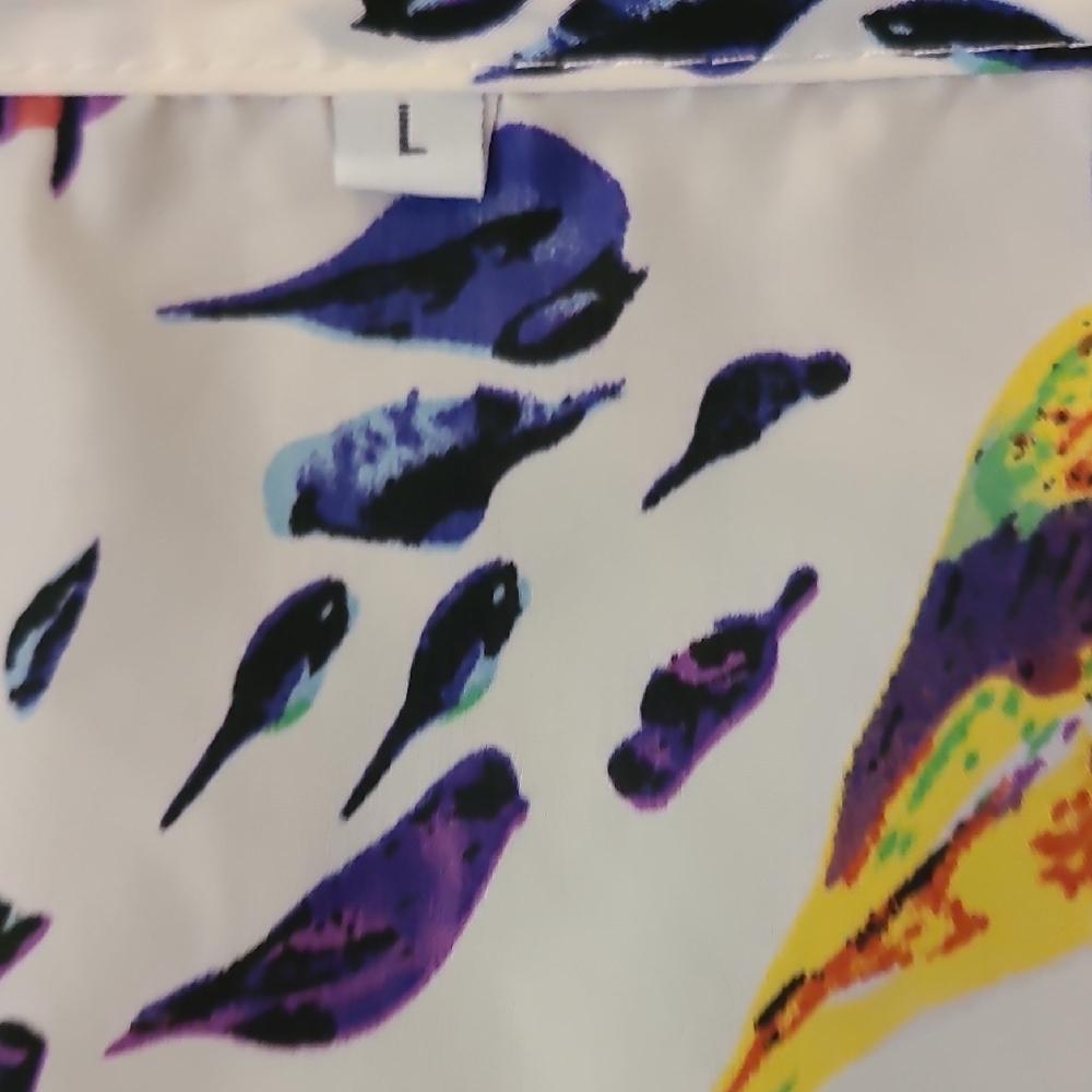 Colorful Bird Print Blouse - Picture 4 of 7